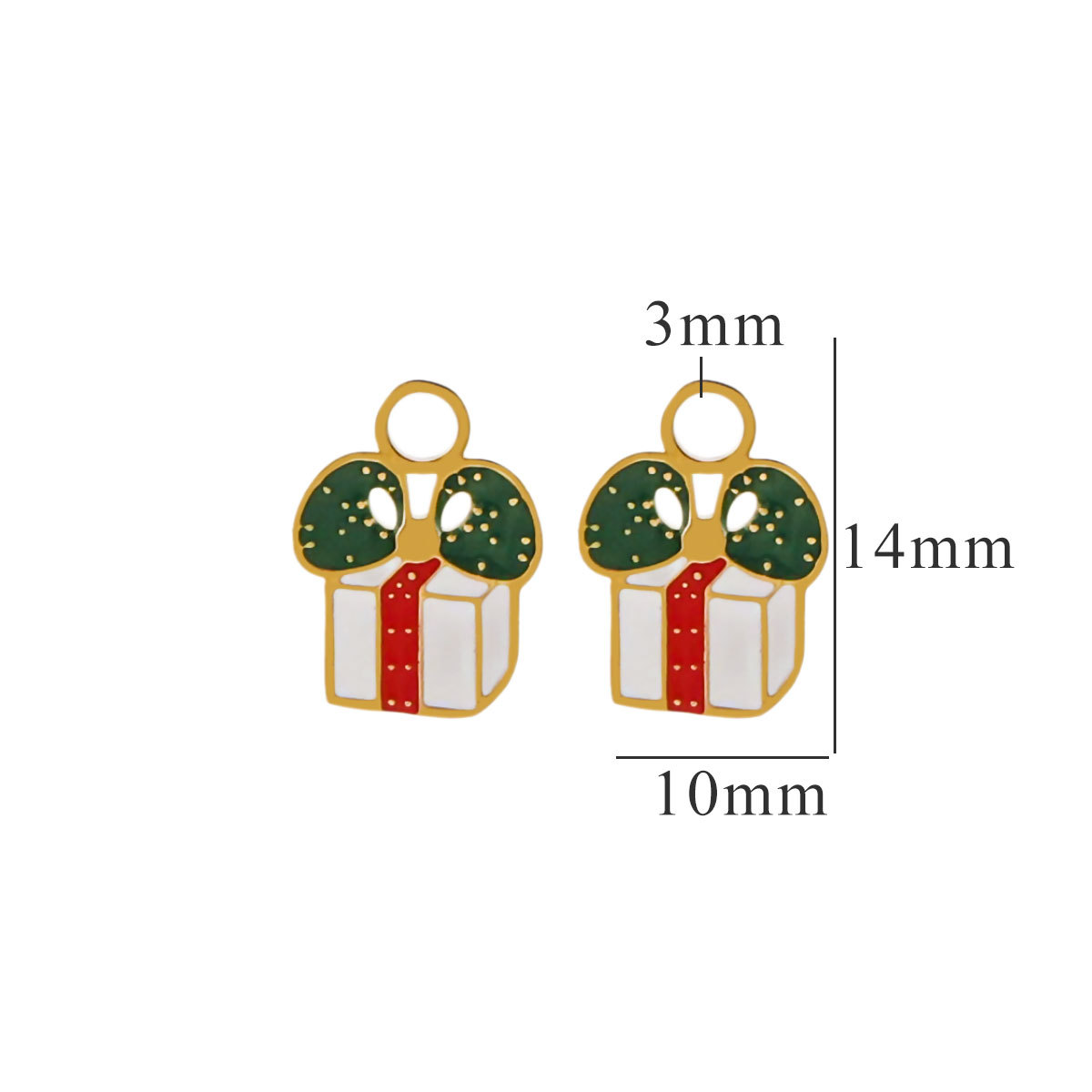 White / 1 Piece Simple Series Cute Cartoon Gift box Stainless Steel  Gold Color Unisex Pendants Picture16